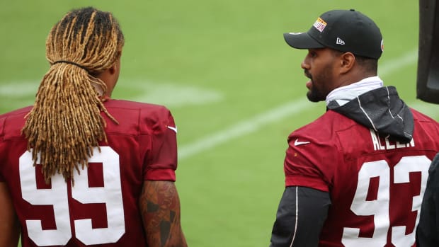 Chase Young & Jon Allen © Geoff Burke-USA TODAY Sports